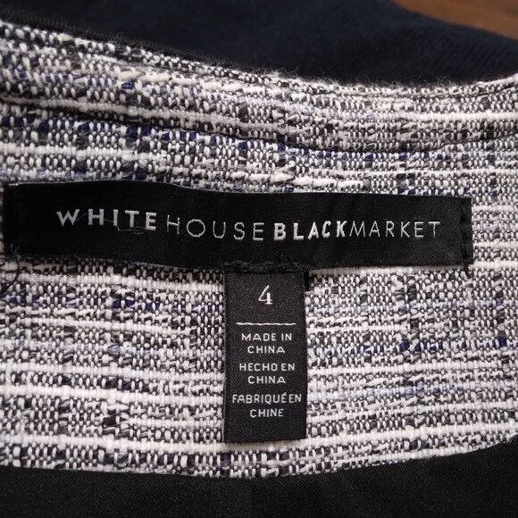 WHBM | Momento Multi Tweed Blazer Jacket Black‎ Navy Gray | Size 4 - Picture 8 of 10